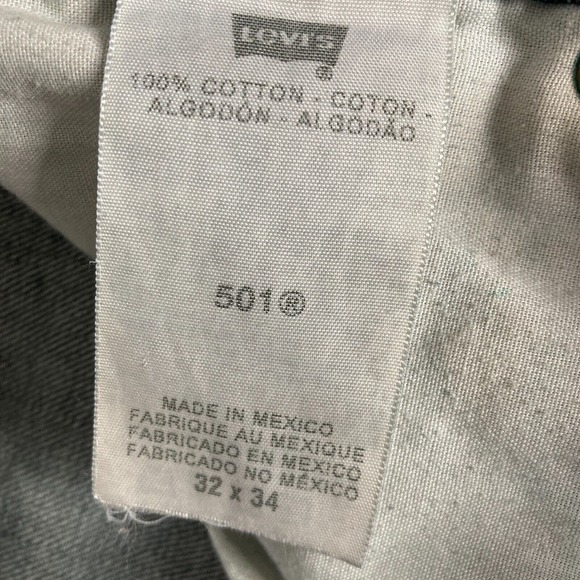 Vintage 90s Levis 501 Jeans Mens 32x34Dark Wash Straight Leg Button Fly Stretch - Picture 9 of 15